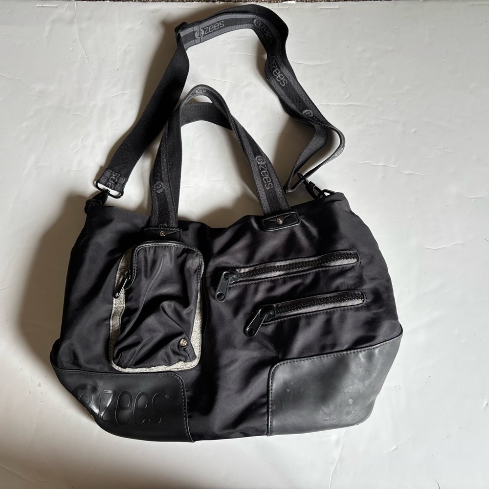 Bzees Large Black Nylon Organizer/Tote Bag Shoulder Bag Handbag